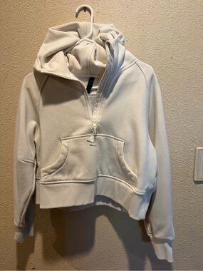 Three Nails  Ivory Half-Zip Fleece Hoodie